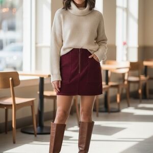 WILD FABLE Corduroy Burgundy Mini Skirt Size S